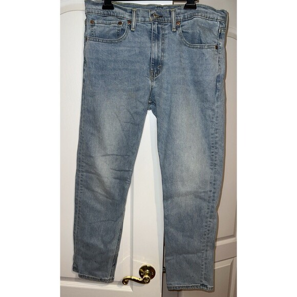 Levi’s 502 Jeans Mens W34 x L30 Blue Light Wash Red Tab Straight Leg Stretch - Picture 1 of 16